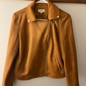 Suede motorcycle jacket